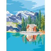 Canevas Imprimé - 40 X 52 Cm - Alpes - Dmc