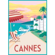 Canevas Imprimé - 40 X 52 Cm - Cannes - Dmc