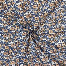 Coupon De Tissu Domotex - Imprimé - Coton - Bleu Foncé - 100 X 150 Cm