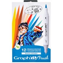Lot De 12 Marqueurs Brush - Graph'it - Manga Shonen - Graph'IT