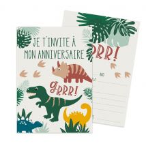Lot De 8 Cartes D'Invitation Scrapcooking - Dinosaure - Scrapcooking