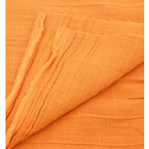 Coupon Tissu Promod Couture - Double Gaze De Coton - Orange - 3m X 127cm