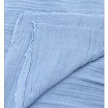 Coupon Tissu Promod Couture - Double Gaze En Coton - Bleu Gris - 3m X 127cm