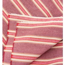 Coupon Tissu Promod Couture - Viscose Et Coton - Rayé Rose Avec Lurex - 3m X 155 Cm
