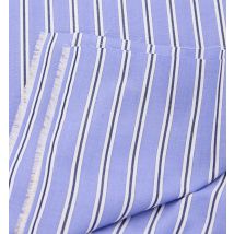 Coupon Tissu Promod Couture - Voile De Coton - Rayé Bleu - 3m X 157 Cm