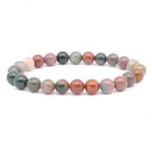 Bracelet Camille Ambiance Nature - Agate Indienne - Boule 8 Mm