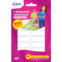 Lot De 90 Étiquettes Autocollantes Pour Vêtements Avery - Blanc - 45 X 13 Mm