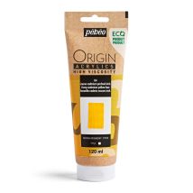 Tube 120 Ml Peinture Acrylique Pébéo Origin Acrylics - Jaune Cadmium Profond Imitation