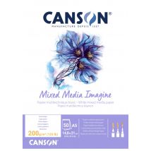 Canson Imagine - Bloc-notes Collé Sur Le Côté Court - A5 - 50 Feuilles - Blanc - Canson