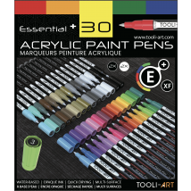 Lot De 30 Marqueurs À Peinture Acrylique Tooli-art - Pointe Extra-fine 07 Mm - Essentiel