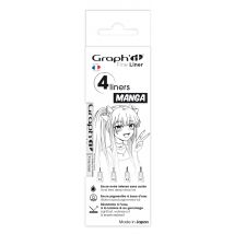 Lot De 4 Fine Liners - Graph'it - Noir - Manga - Graph'IT