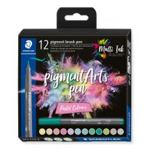 Etui 12 Feutres De Coloriage Pointe Pinceau - Staedtler - Multicolore - Pigment Arts Pen