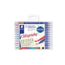 Lot De 12 Feutres De Calligraphie Double Pointe - Staedtler - Multicolore - Design Journey