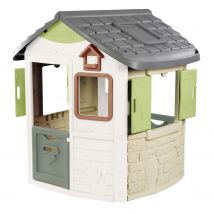 Maison De Jardin Smoby Life – Jura Lodge Avec Portillons & Volets Battants – Anti‐uv – 123 X 115 X 132 Cm