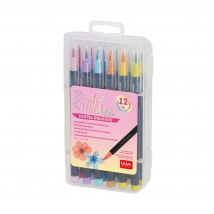Lot De 12 Feutres Pinceaux Pastel - Legami