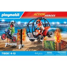 Playmobil - Duo De Cascadeurs Avec Quad Et Moto - 71808