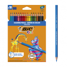 Pochette De 18 Crayons De Couleur - Evolution Ecolution - Bic Kids - BIC