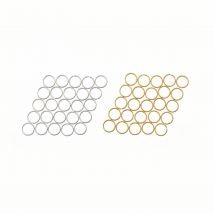 Anneaux Brisés X50 - 10 Mm - Acier Inoxydable Argenté - Créalia