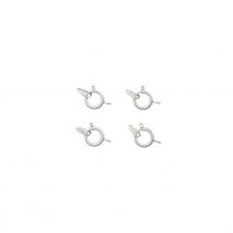 Fermoirs À Ressort X4 - 9 Mm - Acier Inoxydable Argenté - Créalia