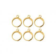 Boucles D'Oreilles Dormeuses Rondes X6 - Acier Inoxydable Doré - Créalia
