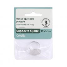 Bague Ajustable Plateau - 20 Mm - Acier Inoxydable Argenté - Créalia