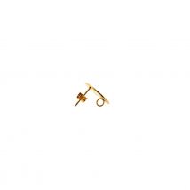 Boucles D'Oreilles Clous Martelés - 14 Mm - Acier Inoxydable Doré - Créalia