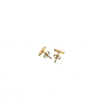 Boucles D'Oreilles Clous Lisses - 10 Mm - Acier Inoxydable Doré - Créalia