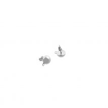 Boucles D'Oreilles Clous Demi - Boule - 10 Mm - Acier Inoxydable Argenté - Créalia