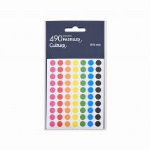 Pastilles Adhésives X490 - 8 Mm - Colorées - Cultura