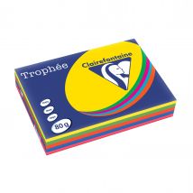 Ramette De Papier - 500 Feuilles A4 21 X 29.7 Cm - 80 G/m² - Trophée - Clairefontaine - 5 Couleurs Intensives