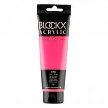 Tube 120 Ml De Peinture Blocks Acrylic - Fluo Rose - Opaque - Blockx