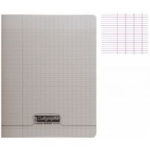 1 Cahier Polypro 17x22 Cm - 48 Pages - Gris - Grands Carreaux - Calligraphe