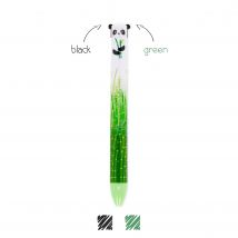 Stylo À Bille 2 Couleurs Legami - Panda - Noir Et Vert
