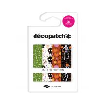 Lot De 4 Feuilles Foil Halloween Décopatch - Squelettes - 30 X 40 Cm - Decopatch