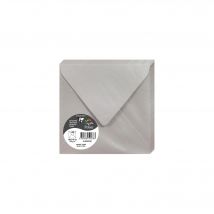20 Enveloppes Pollen 140x140 Mm - Argent - Clairefontaine