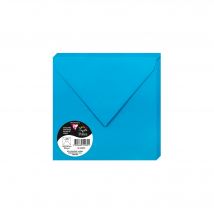 20 Enveloppes Pollen 165x165 Mm - Bleu Turquoise - Clairefontaine