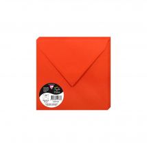 20 Enveloppes Pollen 165x165 Mm - Rouge Corail - Clairefontaine