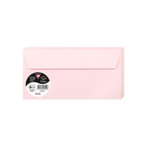 20 Enveloppes Pollen 110x220 Mm - Rose - Clairefontaine
