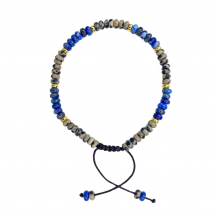 Bracelet Encenstone - Lapis Lazuli & Jaspe - Perles Ovales