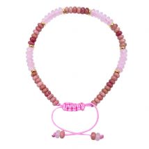 Bracelet Encenstone - Rhodonite & Quartz Rose - Perles Ovales