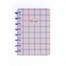 Carnet Mr Wonderful - Rose Et Bleu - A5 - Vichy - 160 Pages Lignées
