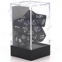 7 Dés Pour Jdr Chessex - Opaque - Noir Et Blanc