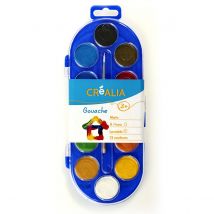 12 Pastilles Gouache - Diamètre 30mm - Créalia enfants