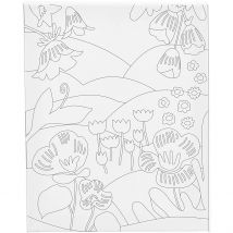 Toile Imprimée Créativ Company - Paysage Floral - 24 X 30 Cm - 360 G