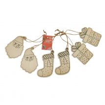 Lot De 16 Suspensions De Noël En Bois - Crealia enfants