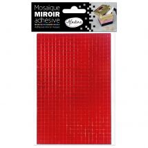 Lot De 2 Planches Mosaïques Miroirs Adhésifs Adeline - Rouge - Aladine