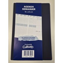 Agenda Civil Semainier 2025 La Plume Dorée - 16 X 24 Cm - Marine - Exclusivité Cultura