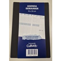 Agenda Civil Semainier 2026 La Plume Dorée - 16 X 24 Cm - Noir - Exclusivité Cultura