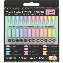 Lot De 12 Marqueurs Acryliques Pointe Extra-fine - Tooli-art - Macarons