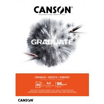 Bloc À Croquis Canson - Blanc - A4 21 X 29,7 Cm - Graduate - 40 Feuilles - 96 G/m²